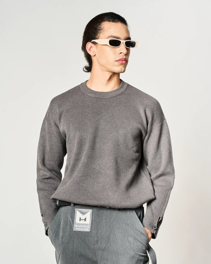 KNIT PULLOVER IN GRAY